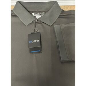 LA Police Gear Operator Tactical Polo Shirt Mens Large Charcoal Short Sleeve NWT